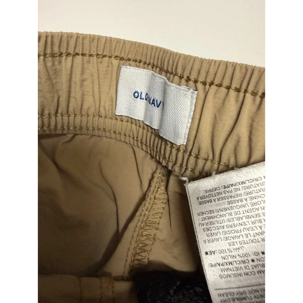Old Navy Kids Tan Nylon Cargo Utility Shorts Belted Elastic Waist Khaki Size M 8